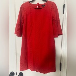 J. Crew red 3/4 sleeve dress, great condition, size 6